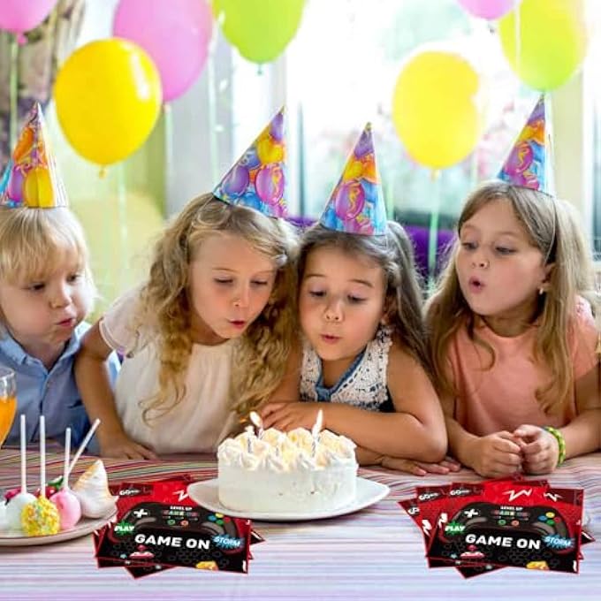 PACK OF 24 GAMING NAPKINS, 33 X 33 CM VIDEO GAME NAPKINS, GAMING BIRTHDAY NAPKINS, COLOURFUL DISPOSABLE GAMING BIRTHDAY PARTY NAPKINS, GAME PARTY NAPKINS, CHILDREN'S BIRTHDAY, DECORATION GAMER - Image 4